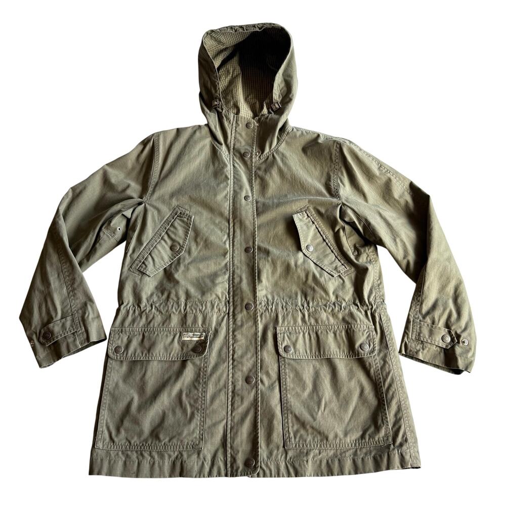 Lauren Ralph Lauren 100% Cotton Olive Grid Hooded Field‎ Utility Jacket S